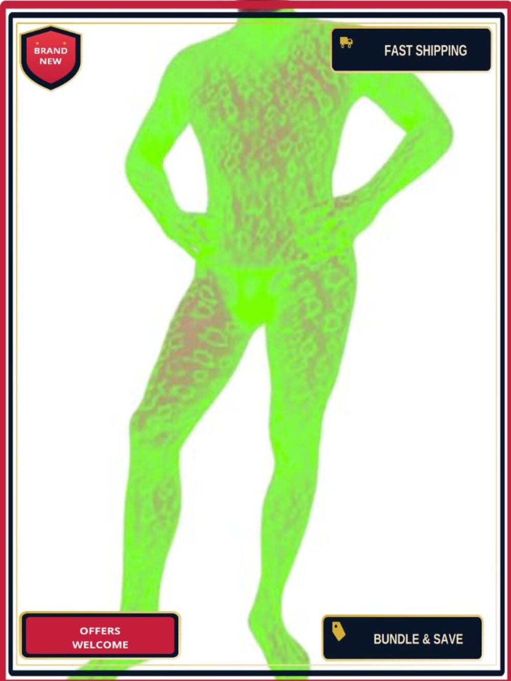 Leopard Print Full Lace Jumpsuit Bodysuit for Men